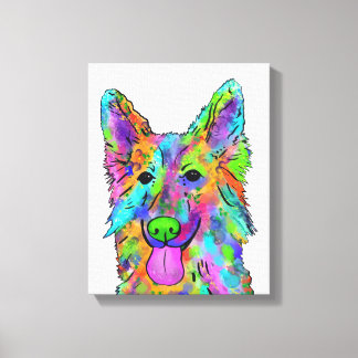 Deutsche Schäferhunde-Regenbogen-Hundemalerei Leinwanddruck