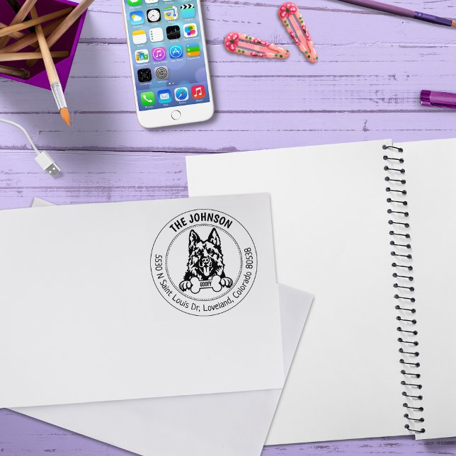 Deutsche Schäferhunde-Rücksendeadresse Gummistempel (Von Creator hochgeladen)