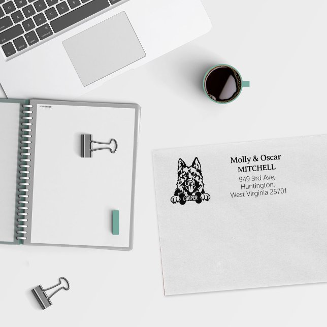 Deutsche Schäferhunde-Rücksendeadresse Gummistempel (Von Creator hochgeladen)