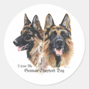 Deutsche Schäferhunde Runder Aufkleber