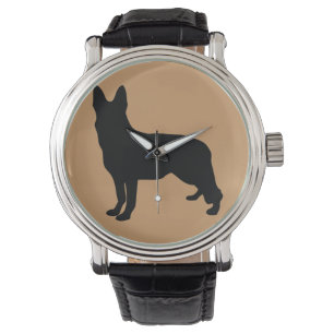 Deutsche Schäferhunde-Silhouette Armbanduhr