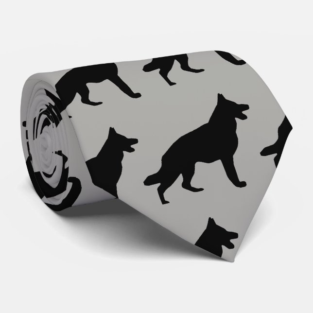 Deutsche Schäferhunde-Silhouette Krawatte (Gerollt)