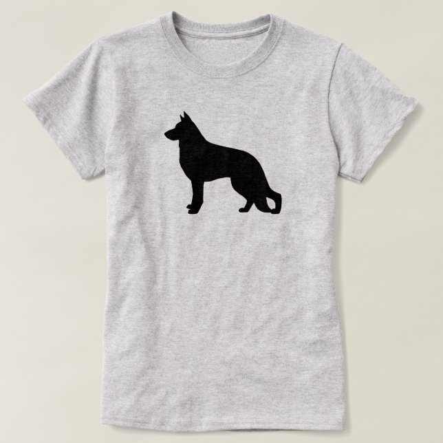 Deutsche Schäferhunde-Silhouette T-Shirt (Design vorne)
