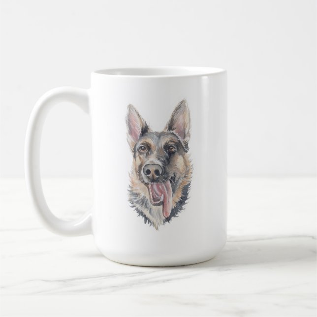 Deutsche Schäferhunde-Tasse | 15 oz Kaffeetasse (Links)