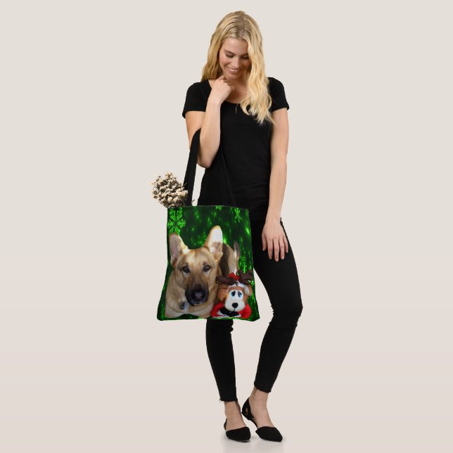 Deutsche Schäferhunde Toy Rentier Grüne Schneefloc Tasche (Am Model)