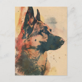 Deutsche Schäferhunde Vintage Kunst Postkarte