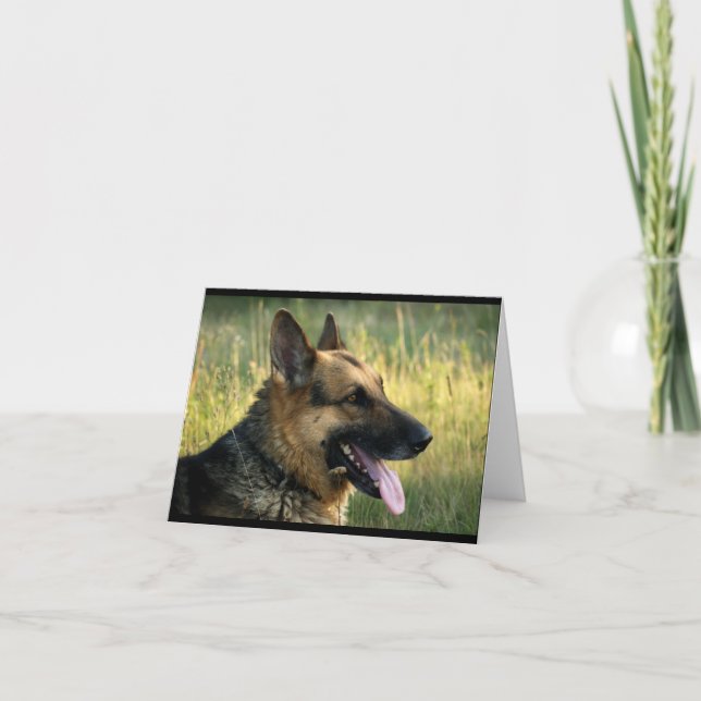 Deutsche Schäferhundewelpen-Blankenkarte Karte (Vorderseite)