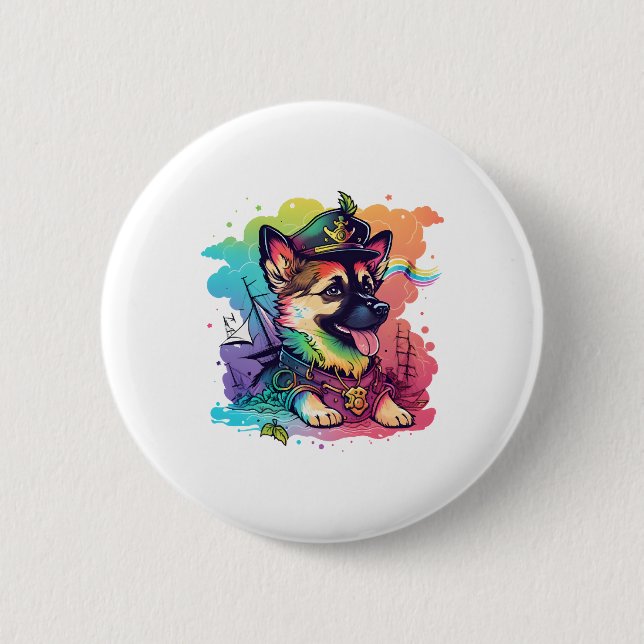 Deutsche Schäferhündin Button (Vorderseite)
