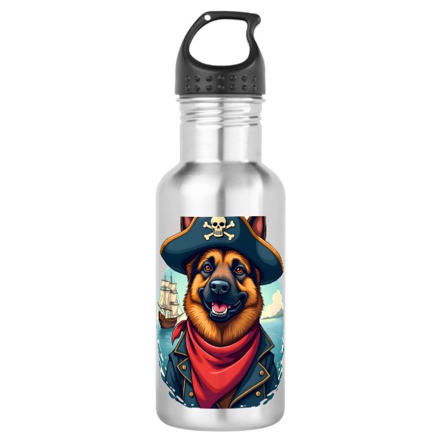 Deutsche Schäferhündin Edelstahlflasche (Vorderseite)