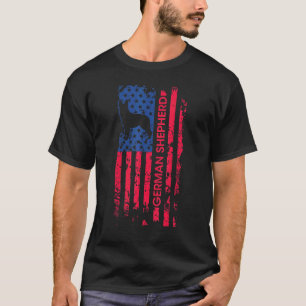 Deutsche Schäferhündin Patriotische Amerikanische  T-Shirt