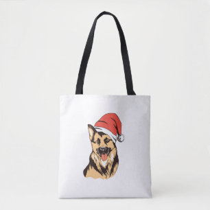 Deutsche Schäferhündin Weihnachtsmannmütze - Weihn Tasche