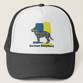 Deutsche Schäferin Alsatian Silhouette Dog Tri Gri Truckerkappe