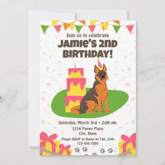 Deutsche Schäferin zum Geburtstag Einladung