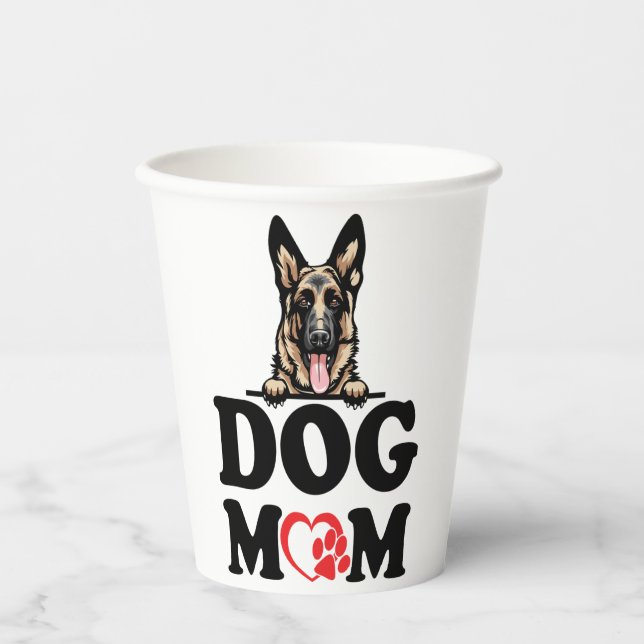 Deutsche Schäferkleber - Deutsche Schäferhunde-Mam Pappbecher (Vorderseite)