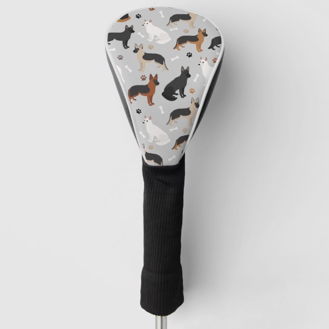 Deutsche Schäferknochen und Klauen Golf Headcover (Vorderseite)