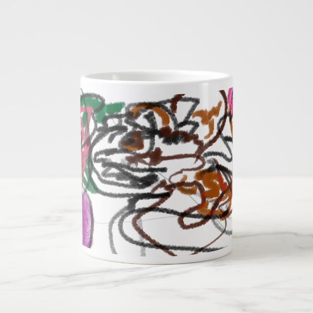 Deutsche Schäferkunst und Rose Jumbo-Tasse (Vorderseite)
