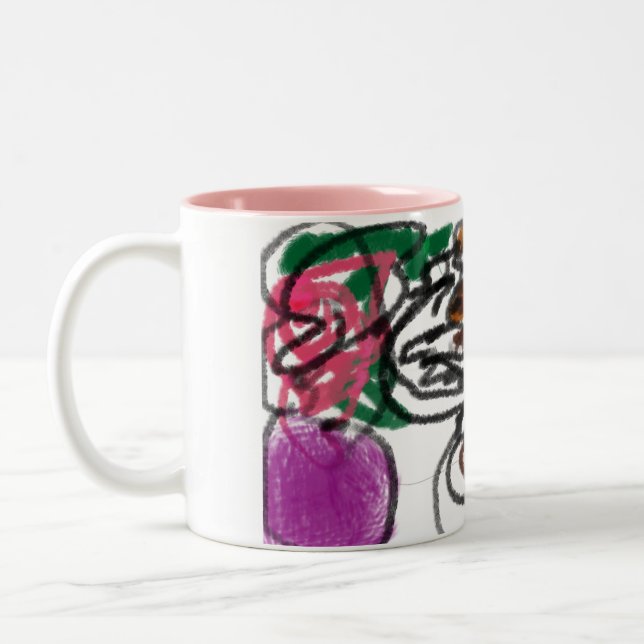 Deutsche Schäferkunst und Rose Zweifarbige Tasse (Links)