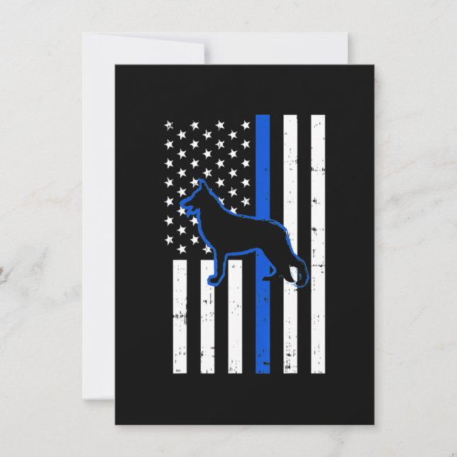 Deutsche Schäferpolizei Hund K9 Patriotic Dankeskarte (Vorderseite)
