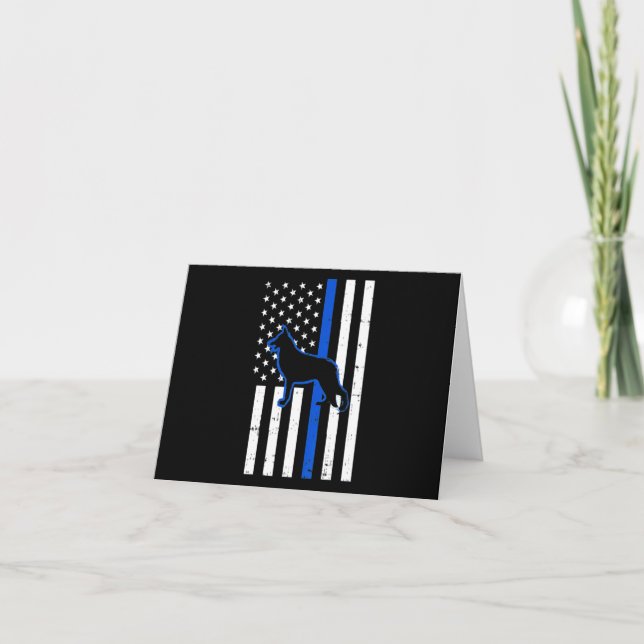 Deutsche Schäferpolizei Hund K9 Patriotic Dankeskarte (Vorderseite)