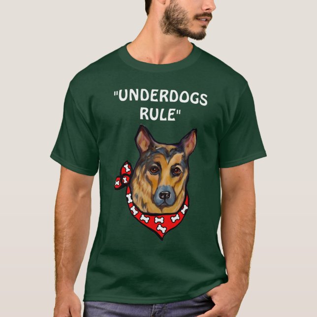 DEUTSCHE SCHEPHERDE UNDERDOG T-Shirt (Vorderseite)