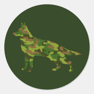 Deutsche Shepard-Armee grüne Tarnung Runder Aufkleber