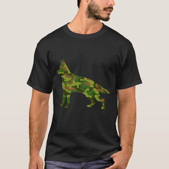Deutsche Shepard-Armee grüne Tarnung T-Shirt (Vorderseite)