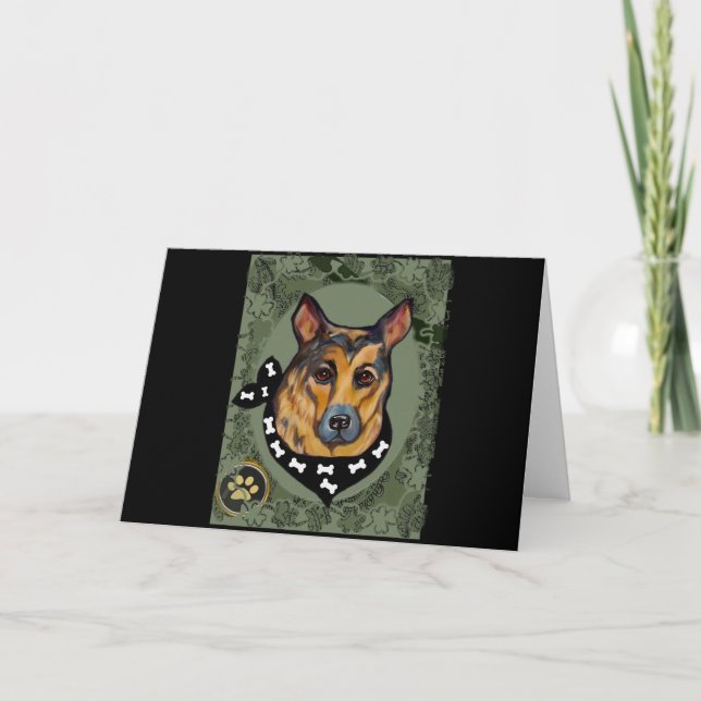 DEUTSCHE SHEPHERD FEIERTAGSKARTE (Vorderseite)