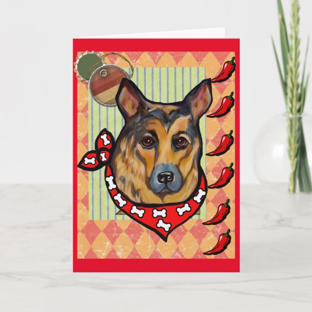DEUTSCHE SHEPHERD FEIERTAGSKARTE (Vorderseite)