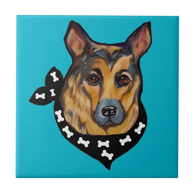 DEUTSCHE SHEPHERD FLIESE (Vorderseite)