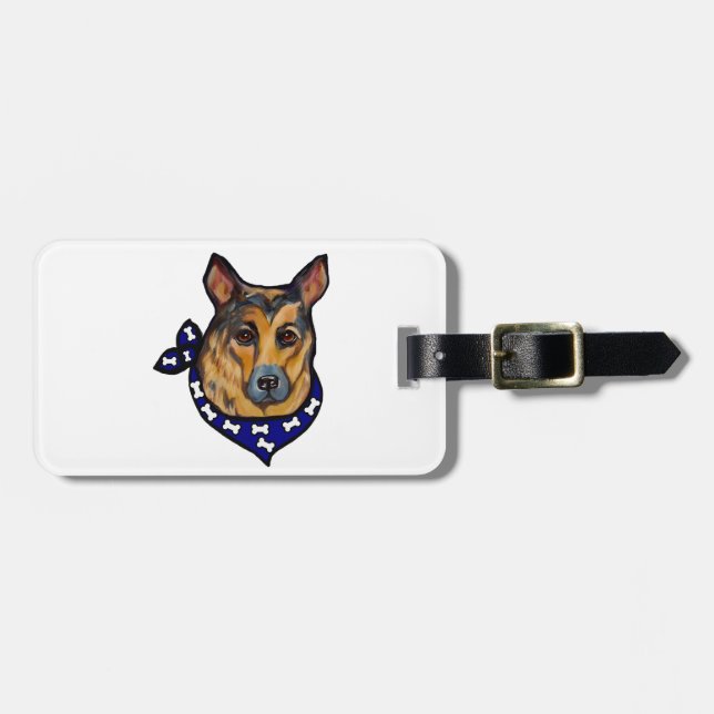 DEUTSCHE SHEPHERD GEPÄCKANHÄNGER (Vorderseite horizontal)