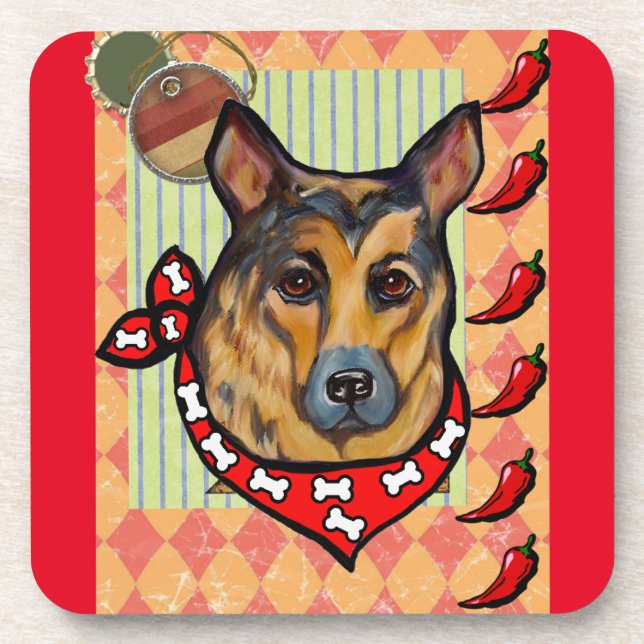 DEUTSCHE SHEPHERD GETRÄNKEUNTERSETZER (Vorderseite)