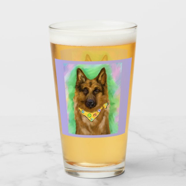 DEUTSCHE SHEPHERD GLAS (Vorne (Gefüllt))