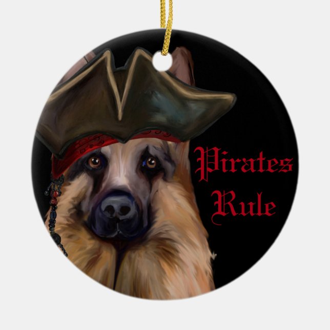 DEUTSCHE SHEPHERD KERAMIK ORNAMENT (Vorne)