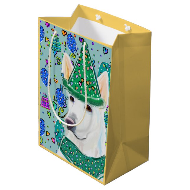 DEUTSCHE SHEPHERD MITTLERE GESCHENKTÜTE (Rückseite Schrägansicht)