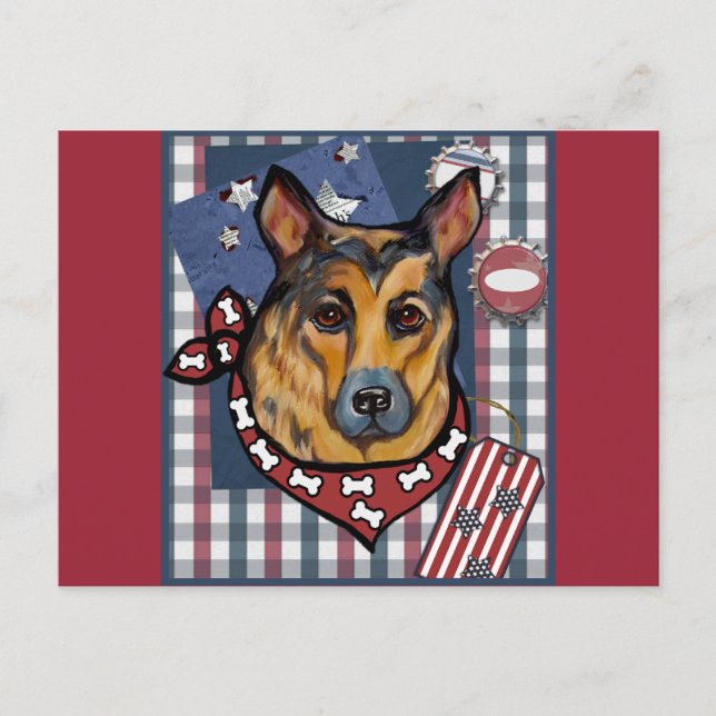 DEUTSCHE SHEPHERD POSTKARTE (Vorderseite)