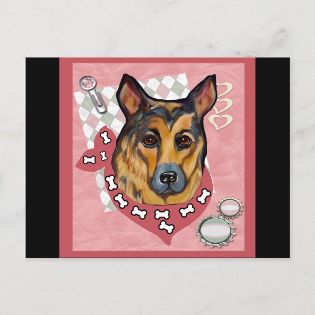 DEUTSCHE SHEPHERD POSTKARTE (Vorderseite)