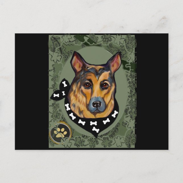 DEUTSCHE SHEPHERD POSTKARTE (Vorderseite)