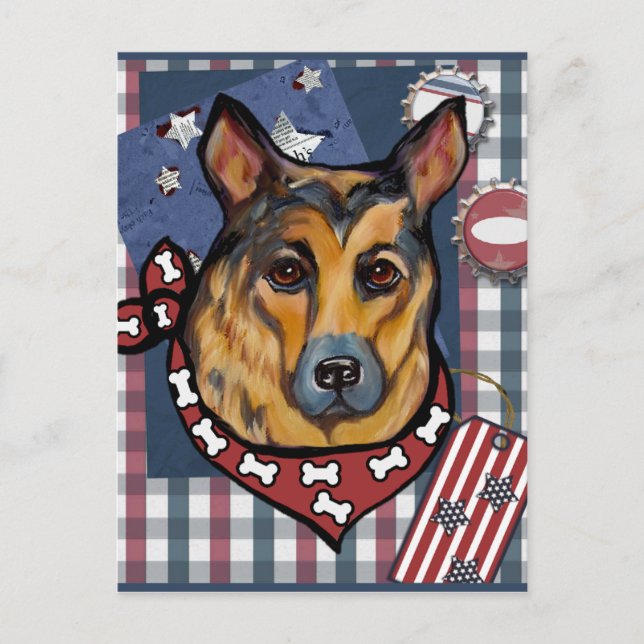 DEUTSCHE SHEPHERD POSTKARTE (Vorderseite)
