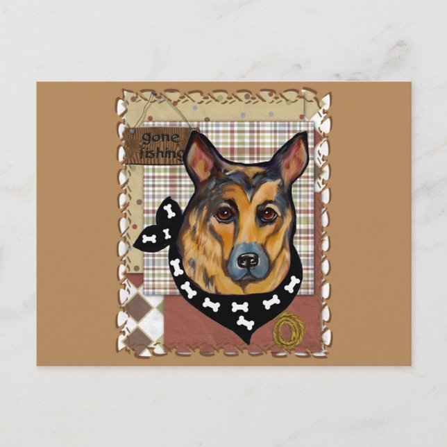 DEUTSCHE SHEPHERD POSTKARTE (Vorderseite)