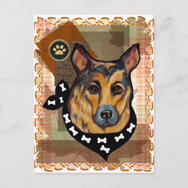 DEUTSCHE SHEPHERD POSTKARTE (Vorderseite)