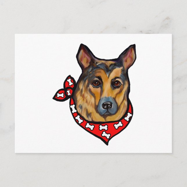 DEUTSCHE SHEPHERD POSTKARTE (Vorderseite)