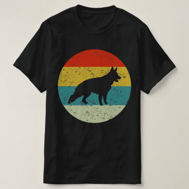 DEUTSCHE SHEPHERD Retro Vintage Silhouette 70er T-Shirt (Design vorne)