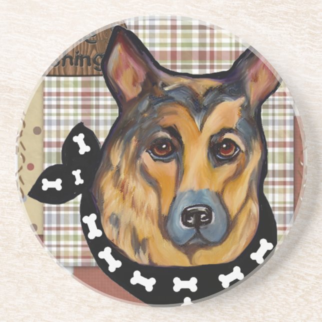 DEUTSCHE SHEPHERD SANDSTEIN UNTERSETZER (Vorne)