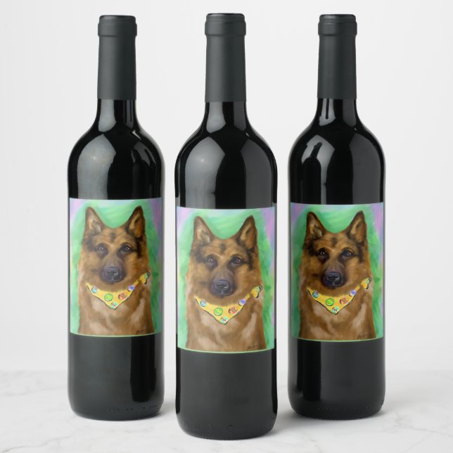 DEUTSCHE SHEPHERD WEINETIKETT (Flaschen)
