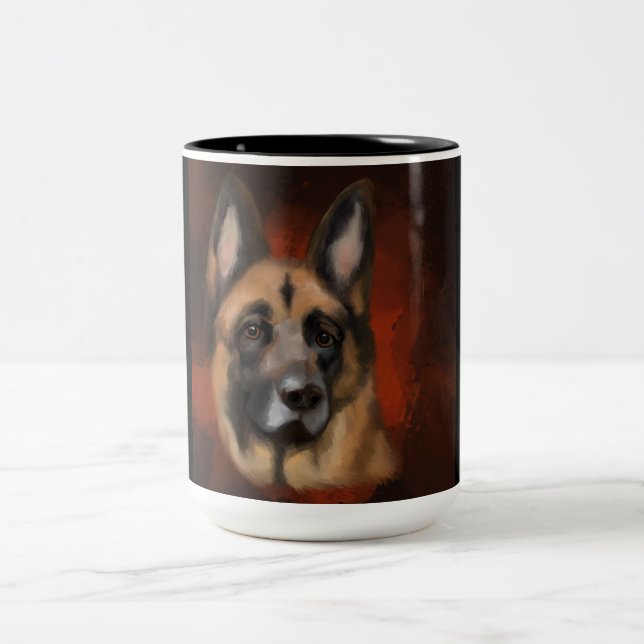 DEUTSCHE SHEPHERD ZWEIFARBIGE TASSE (Mittel)