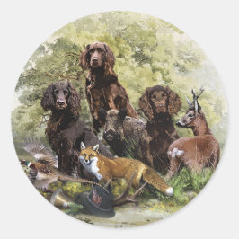 Deutsche Spaniels ( Deutscher Wachtelhund ) Runder Aufkleber