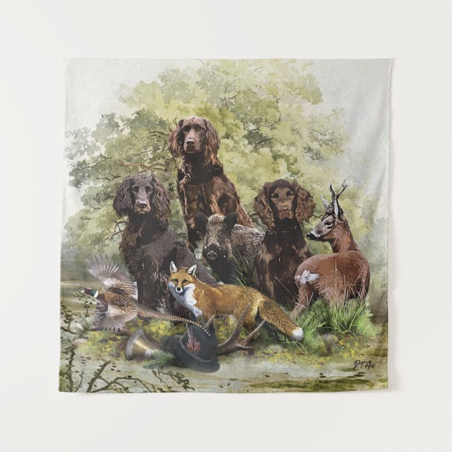Deutsche Spaniels ( Deutscher Wachtelhund ) Wandteppich (Vorderseite)