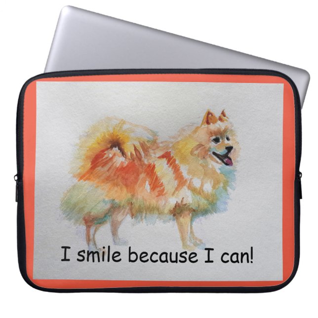 Deutsche Spitz Hund "Ich lächle, weil ich kann" Ka Laptopschutzhülle (Vorderseite)