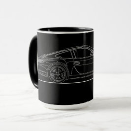 Deutsche Sportwagen 997 Linie Zeichnend Tasse