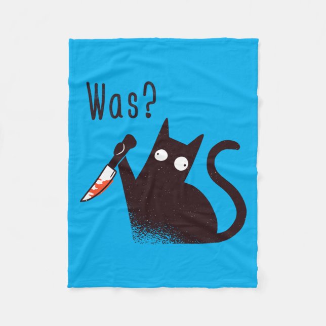 Deutsche Sprache Crazy Funny Katze Mit Einem Messe Fleecedecke (Vorderseite)